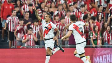 Trejo celebra su gol contra el Athletic.