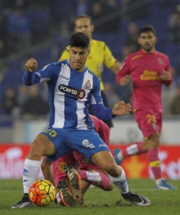 Marco Asensio. (19 años) No se equivocó cuando decidió marcharse cedido esta temporada al Espanyol. Empezó la competición en el banquillo, entrando poco a poco y ganándose la titularidad a base de jugadas de ensueño y asistencias. Sobre todo en esta última faceta es en la que más destaca: 5 en 13 partidos. Esta campaña servirá para que Asensio siga creciendo y se asiente en Primera División. Una realidad.
