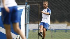 Jorge Saenz durante un entrenamiento con el CD Tenerife.