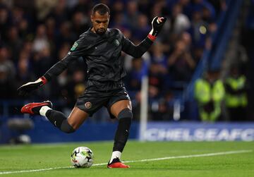 Robert Sánchez, jugador del Chelsea, durante el partido ante el Brighton.