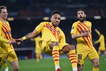 1-4. Pierre-Emerick Aubameyang celebra el cuarto gol.