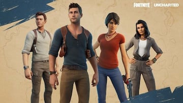 Arte oficial de los skins Nathan Drake y Chloe Frazer en Fortnite