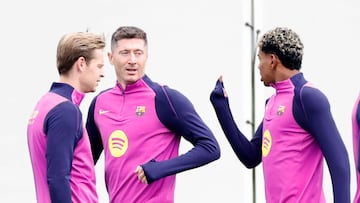 Imagen de un entrenamiento del FC Barcelona.