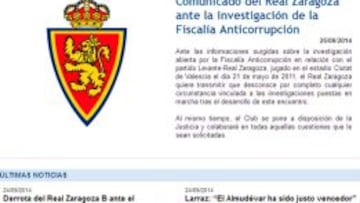 Comunicado por Real Zaragoza.