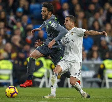 ¡Doble amarilla y expulsión de Lucas Vázquez! Entrada por detrás a Mikel Merino con el muslo.
