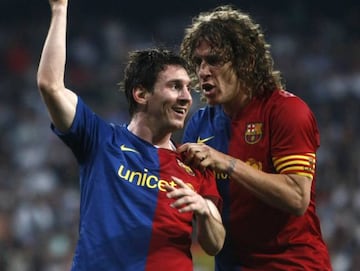 Messi and Carles Puyol