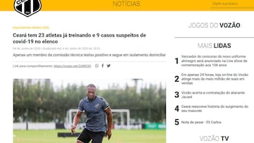 Web del SC Ceara. 