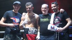 Jaime Lera, Jon Fern&aacute;ndez, Jos&eacute; Luis Celaya y Tin&iacute;n Rodr&iacute;guez tras la victoria de Jonfer en Ponferrada.