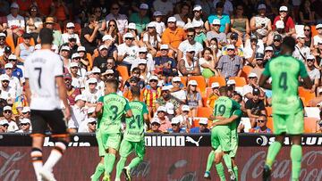 Soccer: La Liga - Valencia v Leganes
Leganes players celebrates a goal during the La Liga Santander match between Valencia and Leganes at Estadio de Mestalla, on September 22 in Valencia, Spain
22/09/2019 ONLY FOR USE IN SPAIN