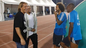 Salgado visit&oacute; el entrenamiento del Real Madrid.