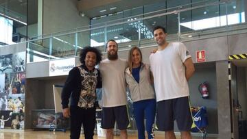 De izq. a dcha.: Marcelo, Sergio Rodríguez, Alena Gerber y Felipe Reyes.