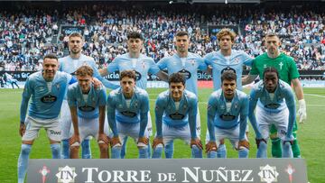 Formación inicial del Celta contra el Sevilla en Balaídos.