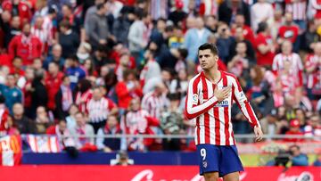 Álvaro Morata, en un partido con el Atlético en la temporada 2019-20, su última como rojiblanco antes de su cesión a la Juventus. La prensa alemana desvela que fue ofrecido al Bayern como sustituto de Lewansdowski.