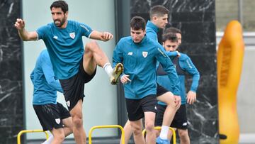 Raúl García, con Morcillo en Lezama