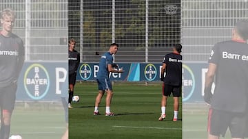 Xabi Alonso y su intensidad para entrenar con el Leverkusen.