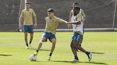 Momento de un entrenamiento de Las Palmas.