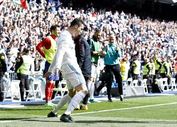 8 de abril de 2018. Partido de LaLiga entre el Real Madrid y el Atlético de Madrid en el Bernabéu (1-1). Cristiano Ronaldo marcó el 1-0.