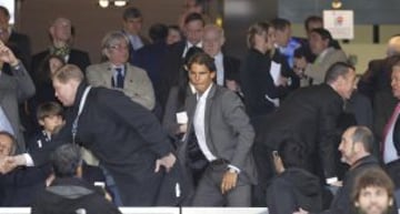 Rafa Nadal en el palco del Bernabéu.