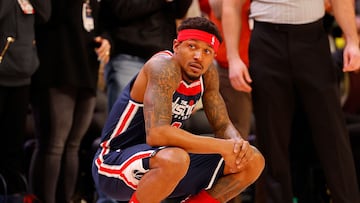 Bradley Beal, en un partido de los Wizards en pista de Atlanta Hawks.