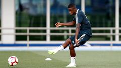 Vinicius en su primer entrenamiento con el Real Madrid