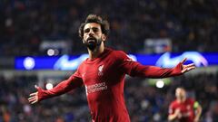 Substitute Mo Salah scored the fastest ever hat-trick in the Champions League as Liverpool thumped Rangers 7-1 to move closer to last-16 qualification.