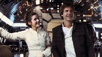 Carrie Fisher y Harrison Ford. Foto: redes sociales