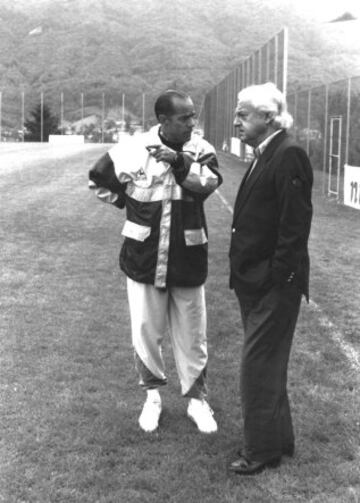 Luis Suárez con Ramón Mendoza. 
