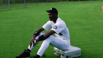 Michael Jordan #45 for the Birmingham Barons the Double A minor league affiliate of the Chicago White Sox. Jordan played for the Barons from 1994-95.