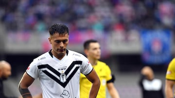 Futbol, Universidad de Chile vs Santiago Morning.
Copa Chile 2025.
Los jugadores de Santiago Morning, centro, se lamentan tras perder contra Universidad de Chile durante el partido de copa Chile disputado en el estadio La Portada de La Serena, Chile.
22/03/2025
Alejandro Pizarro Ubilla/Photosport
Football, Universidad de Chile vs Santiago Morning.
Chile Cup 2025.
Santiago Morning’s players, center, lament after losing against Universidad de Chile during the Copa Chile match played at the La Portada stadium in La Serena, Chile.
22/03/2025
Alejandro Pizarro Ubilla/Photosport