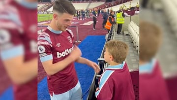 Declan Rice cumple el sueño de un pequeño fanático de West Ham