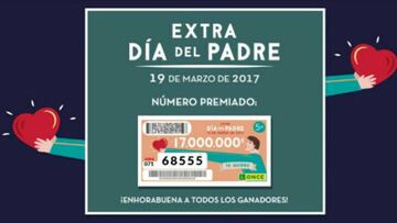 La ONCE da a conocer los premiados en el Sorteo Extra del D&iacute;a del Padre.