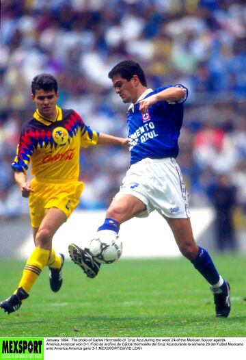 Foto de archivo de Carlos Hermosillo del Cruz Azul,durante la semana 29 del Futbol Mexicano ante America,America gano 3-1.