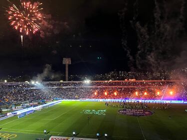 Final de ida de la Copa BetPlay entre Millonarios y Atlético Nacional en El Campín.