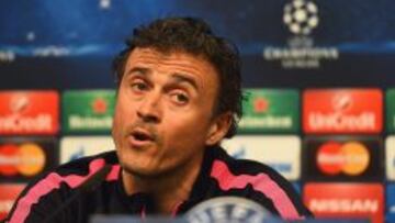 Luis Enrique, en la rueda de prensa de Champions.