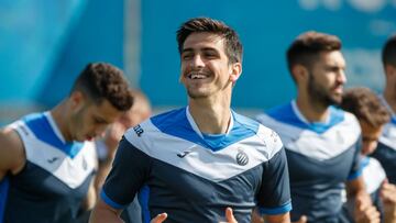 Gerard Moreno, en el entrenamiento de ayer.