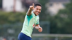 Vitor Roque, en un entrenamiento con la selección Sub-20 de Brasil.