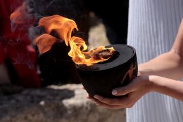 El perfecto ensayo del encendido de la llama olímpica