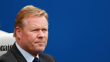 El entrenador del Everton durante un partido con su equipo.