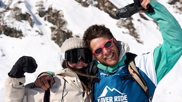 Eliot Dänzer en el X Over Ride Mountain de Freeride, con gafas de sol