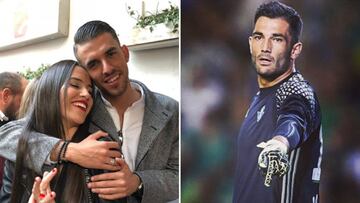 Im&aacute;genes de Dani Ceballos con su novia, Mar&iacute;a S&aacute;nchez, y del portero Antonio Ad&aacute;n durante un partido con el Betis.