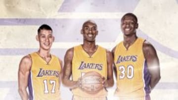 Jeremy Lin, Kobe Bryant y Julius Randle.