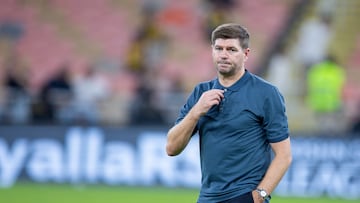 JEDDAH, SAUDI ARABIA - MAY 10: Steven Gerrard head coach of Al Ettifaq looks on after the Saudi Pro League match between Al-Ittihad and Al-Ettifaq at King Abduallah Sport City on May 10, 2024 in Jeddah, Saudi Arabia.(Photo by Yasser Bakhsh/Getty Images)