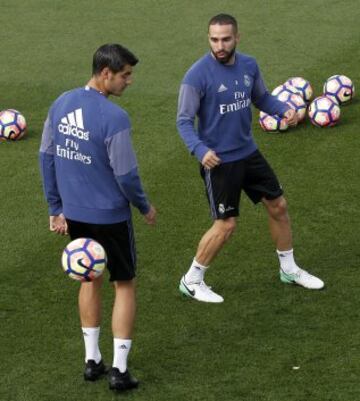 Morata dio el susto en el entrenamiento