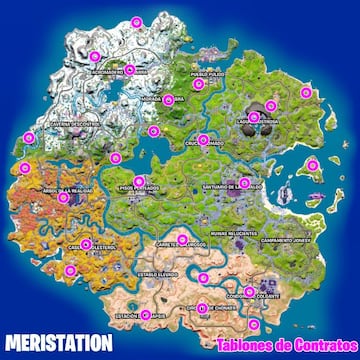 Todas las ubicaciones de Tablones de Contratos en Fortnite Temporada 4