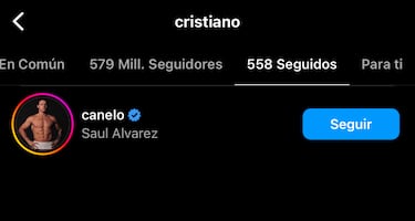 Canelo y Checo P¨¦rez, los ¨²nicos deportistas mexicanos que sigue Cristiano en redes sociales