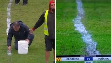 La lluvia obliga a repintar las líneas del campo y el resultado definitivo es un drama