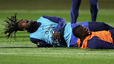 Camavinga, roto en este parón durante un entrenamiento con Francia.
