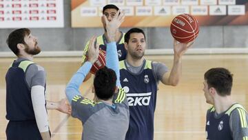 Entrenamiento del Real Madrid de baloncesto.