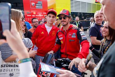 El piloto italiano en la categoría de Moto GP Francesco Bagnaia este fin de semana en el Circuito Ricardo Tormo. 
