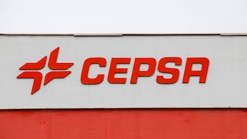 FILE PHOTO: The logo of CEPSA is seen on the facade of a building at Cepsa Energy Park in San Roque, near Algeciras, southern Spain, December 1, 2022. REUTERS/Jon Nazca/File Photo